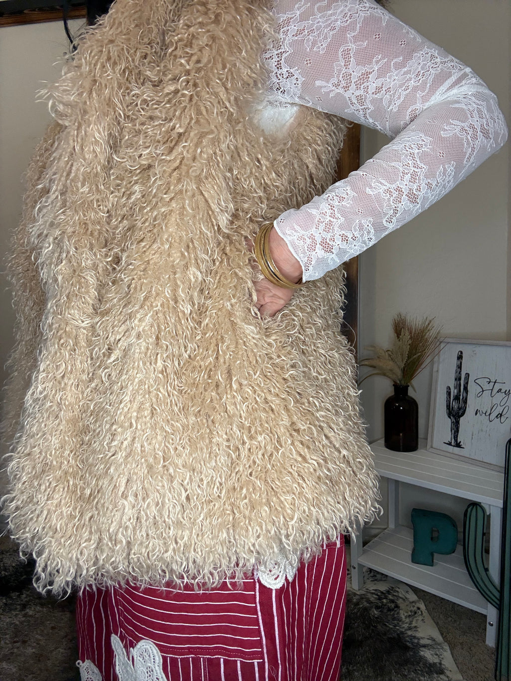Faux Shearling Shaggy Vest
