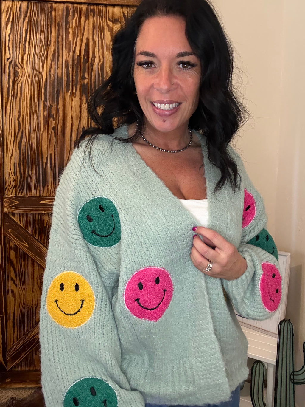 Be Happy Sage Bell Sleeve Knit Cardigan
