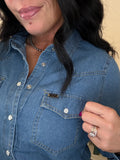 Classic Western Yoke Button Down Denim Shirt