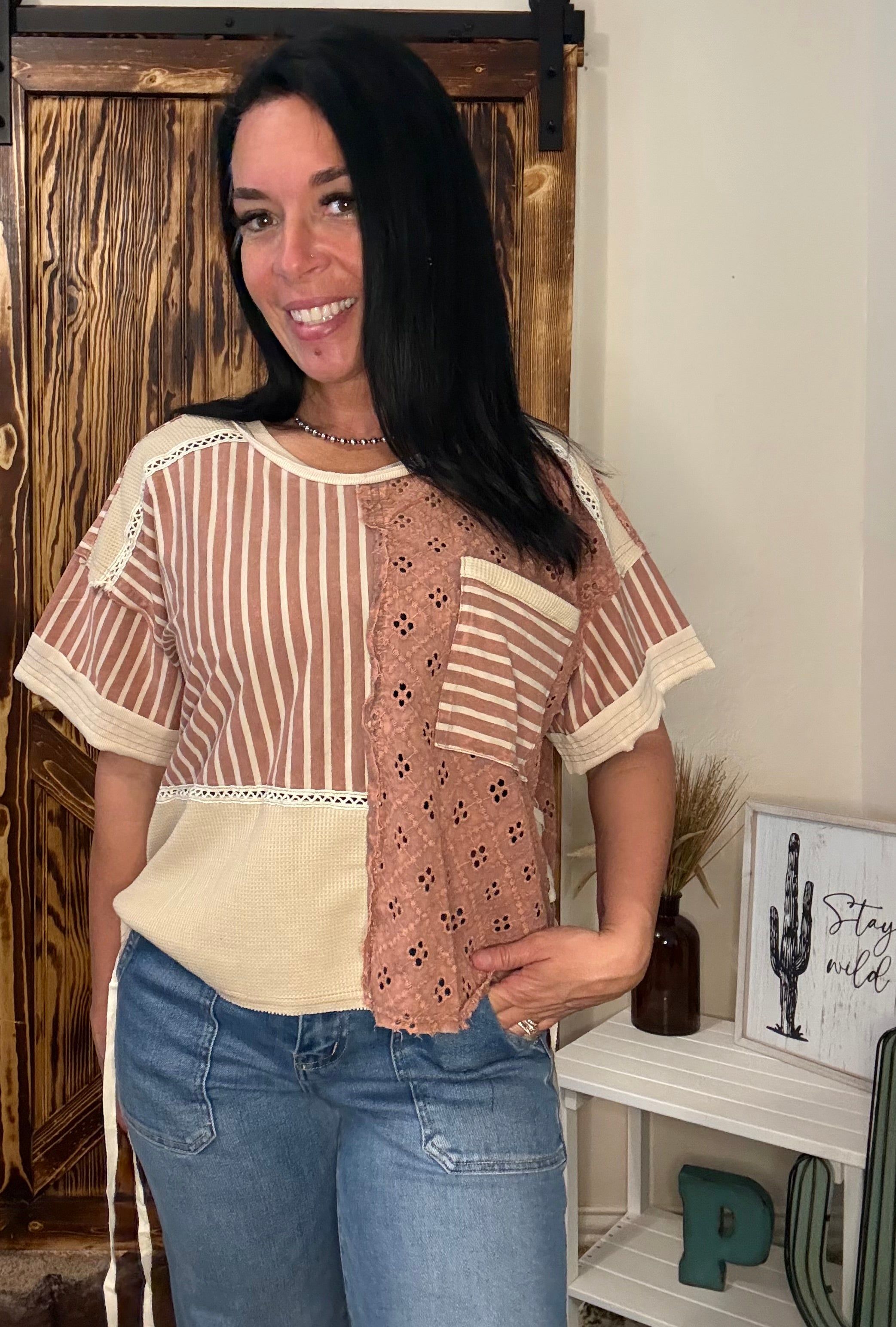 Brick Multi Strip Top