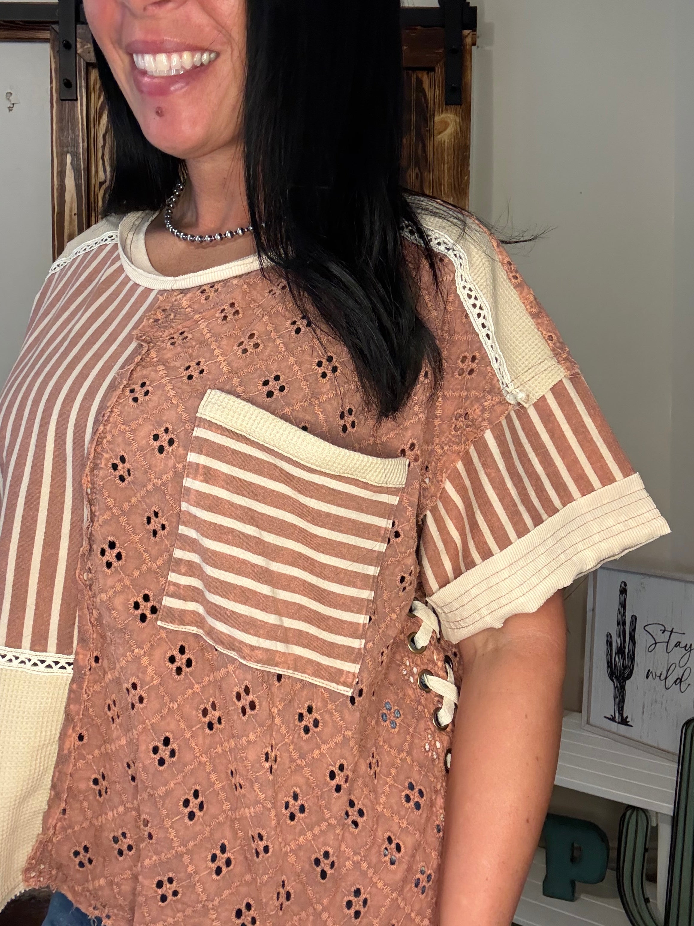 Brick Multi Strip Top