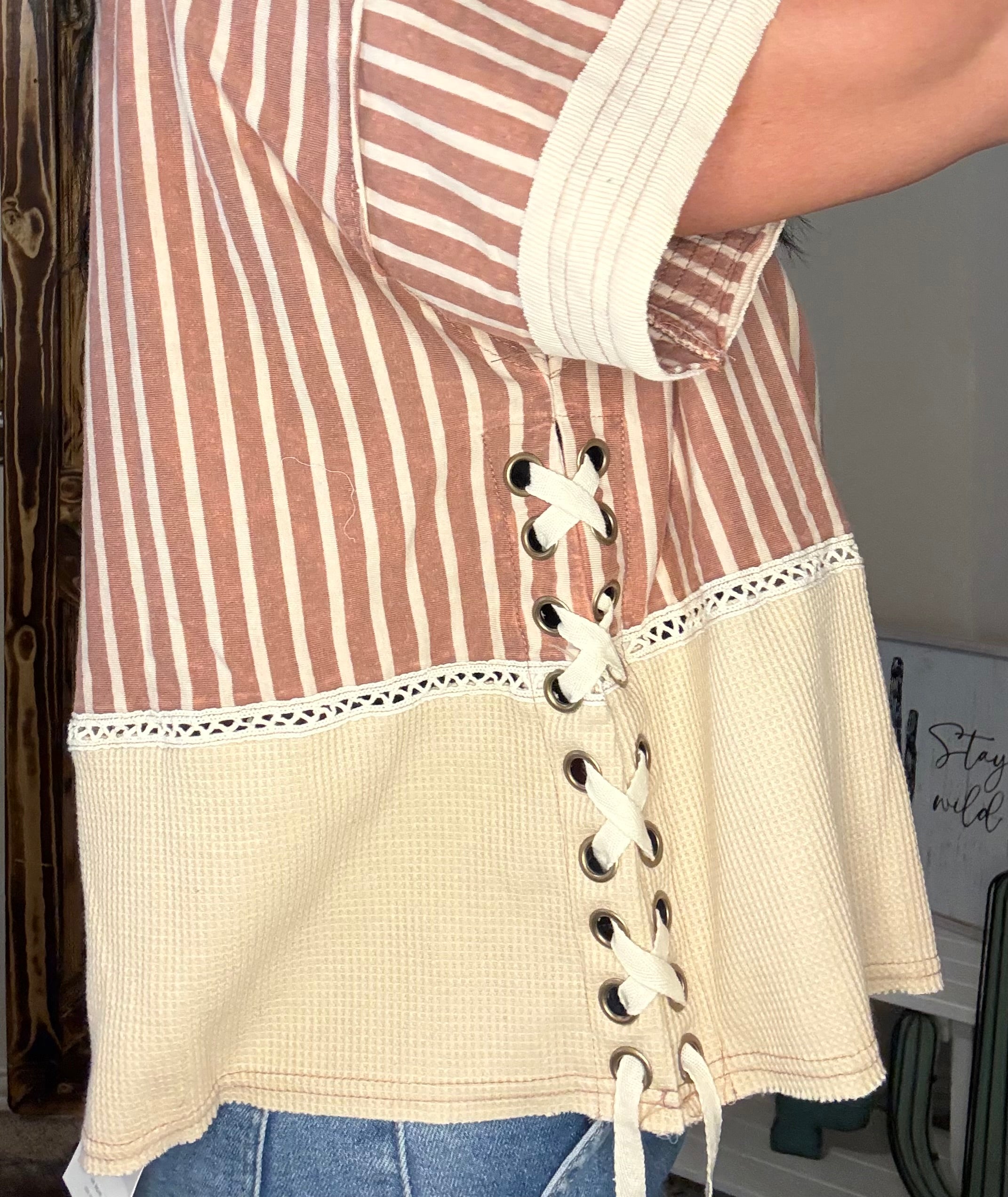 Brick Multi Strip Top