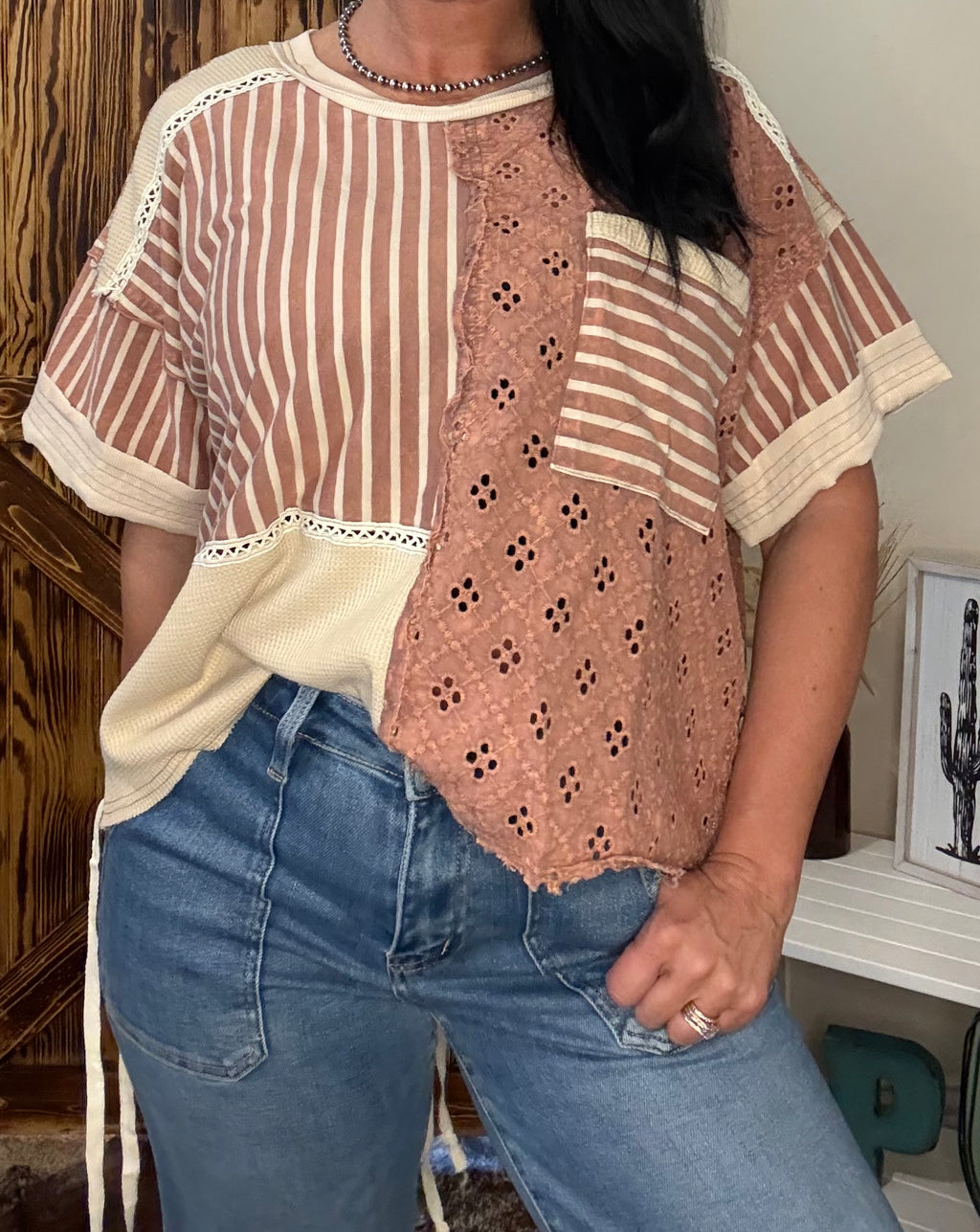 Brick Multi Strip Top