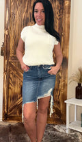 Denim High Rise Skirt
