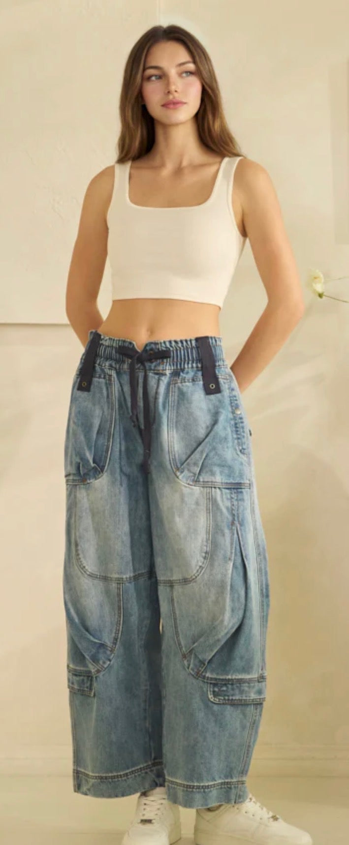 OH Cargo Barrel Denim Jeans