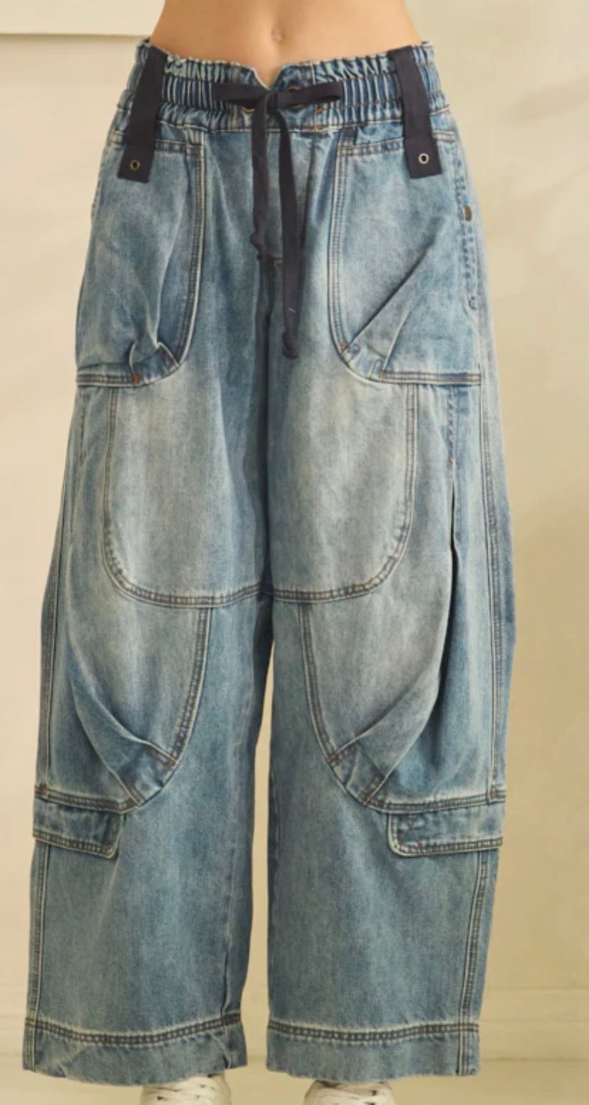 OH Cargo Barrel Denim Jeans