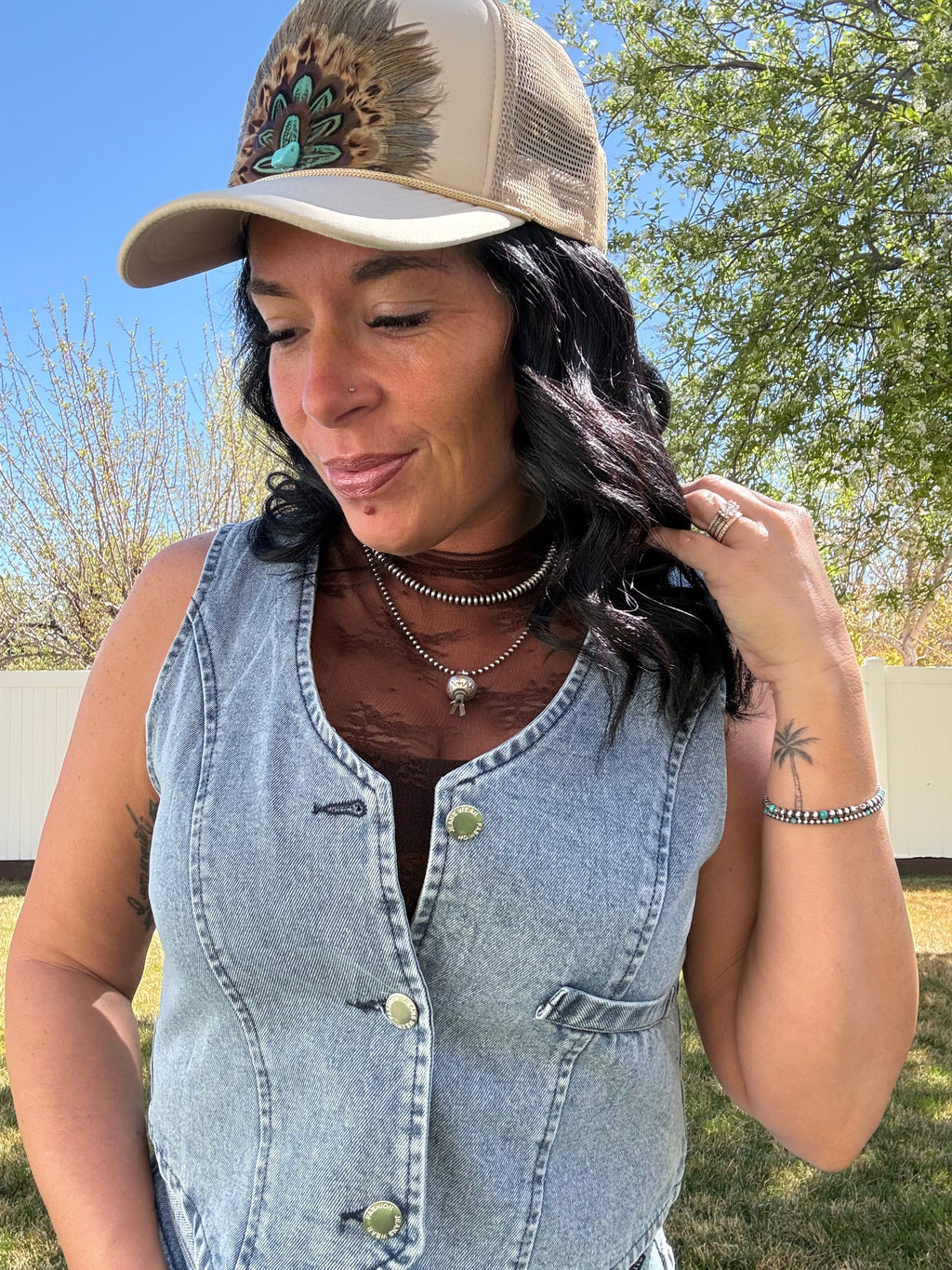 V-Neck button down Denim Vest