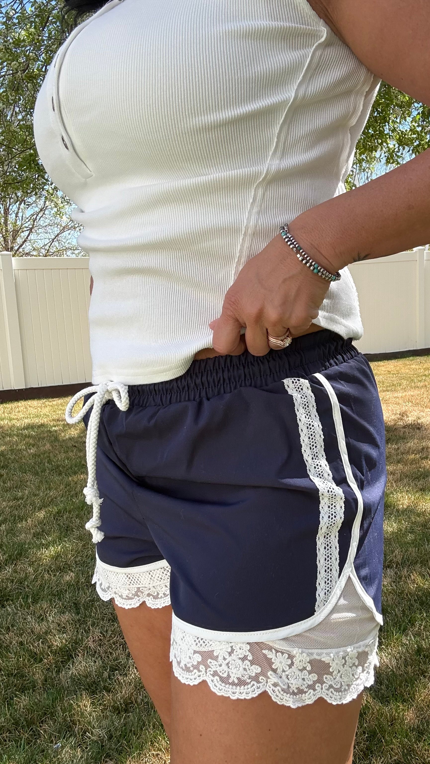 Lace Trim Activewear Shorts