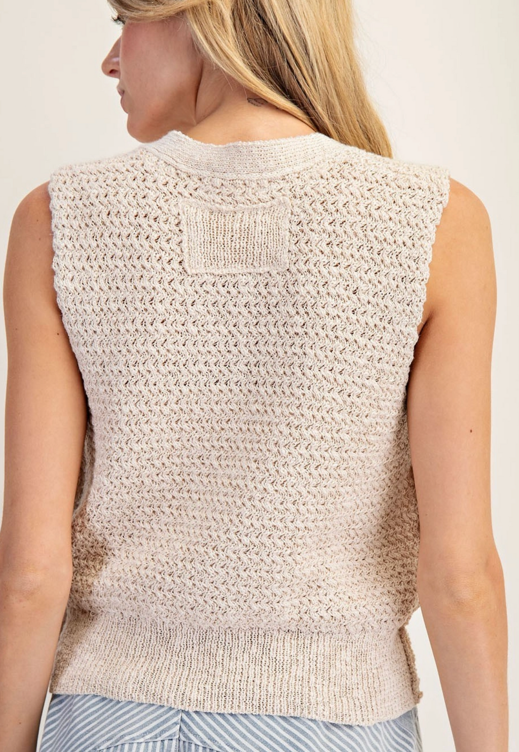 Sand 3 Button Down Sweater Vest