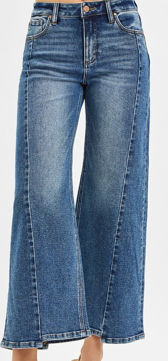 High Rise Crop Wide Front & Back Risen Jeans - Plus PWC21356X