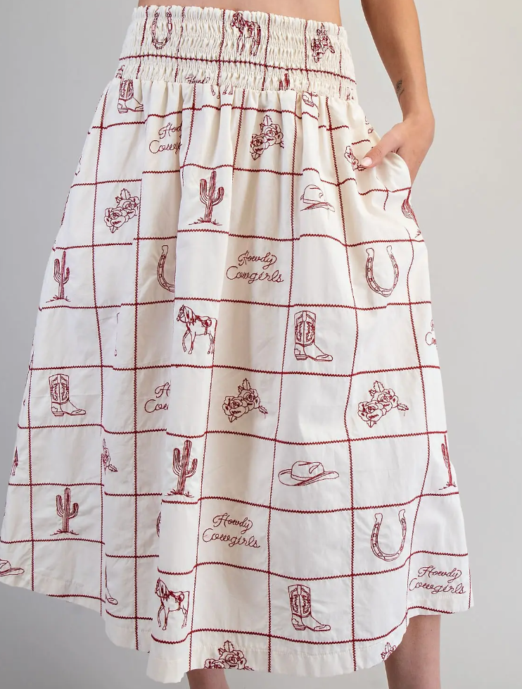 Cherry Wood Cream Skirt
