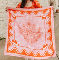 Pink Red Bootstitch Printed Wild Rag