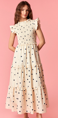Polka Dot Tiered Maxi Dress