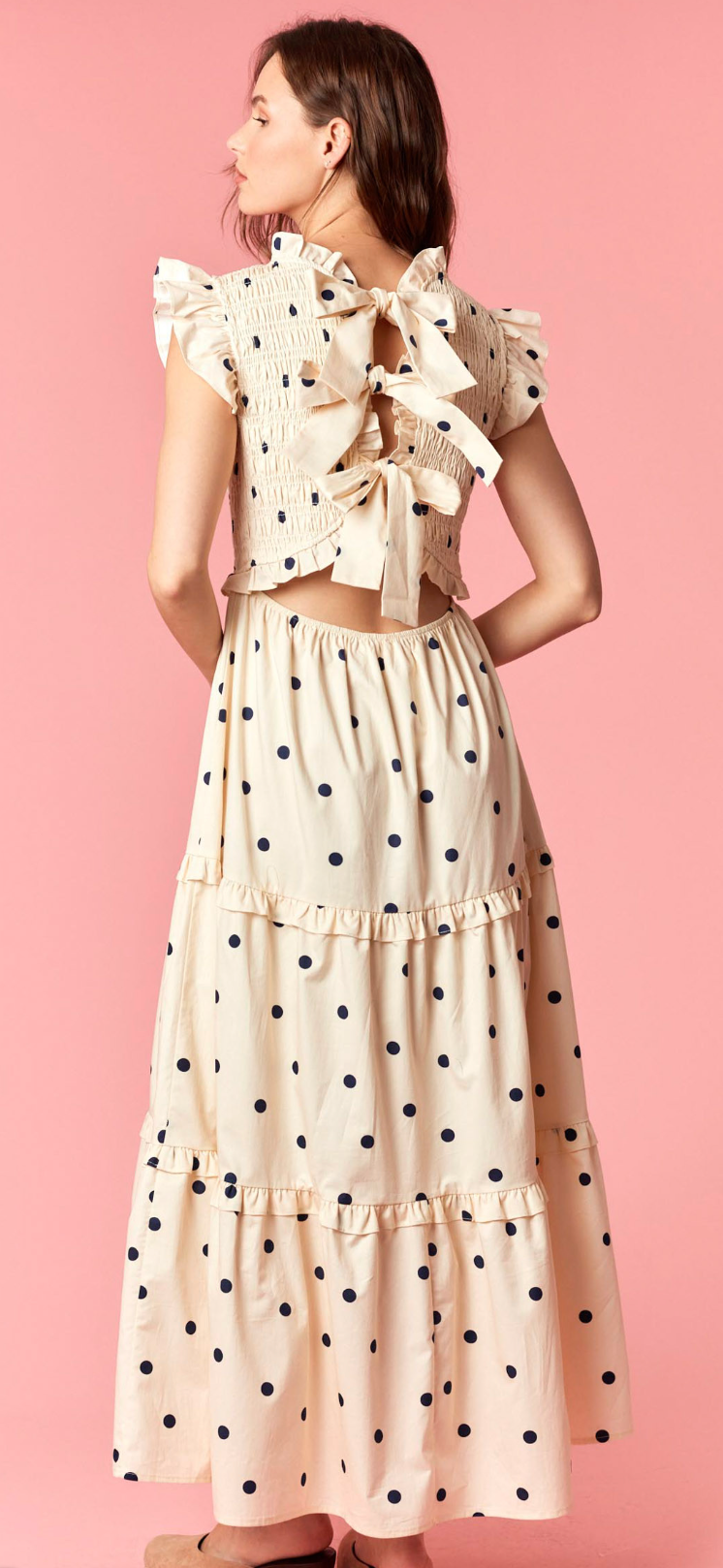 Polka Dot Tiered Maxi Dress