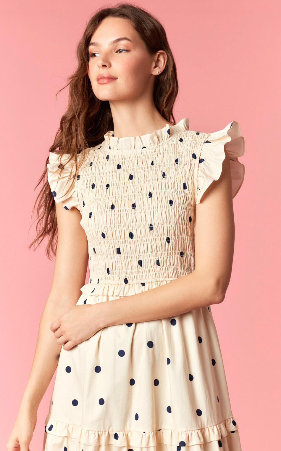 Polka Dot Tiered Maxi Dress