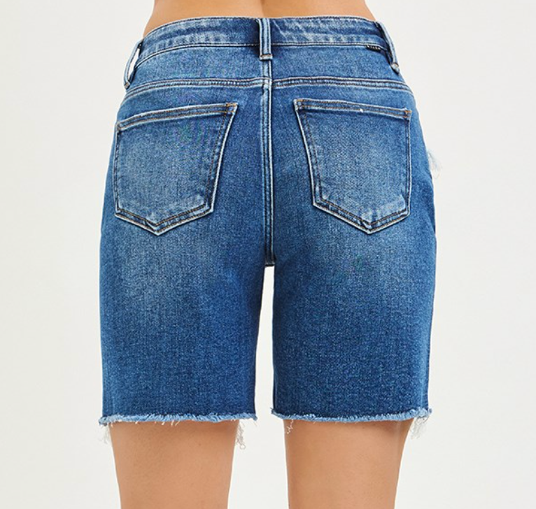 Tummy Control High Rise Loose Fit Mid Length Shorts RDS6276