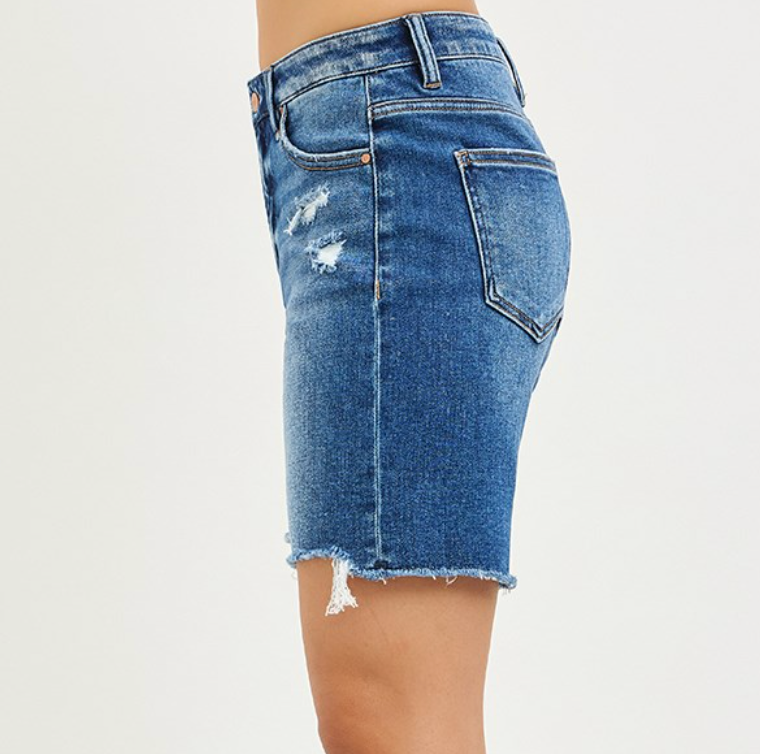 Tummy Control High Rise Loose Fit Mid Length Shorts RDS6276