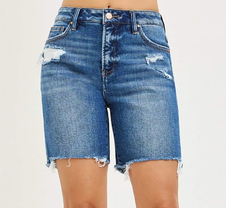 Tummy Control High Rise Loose Fit Mid Length Shorts RDS6276
