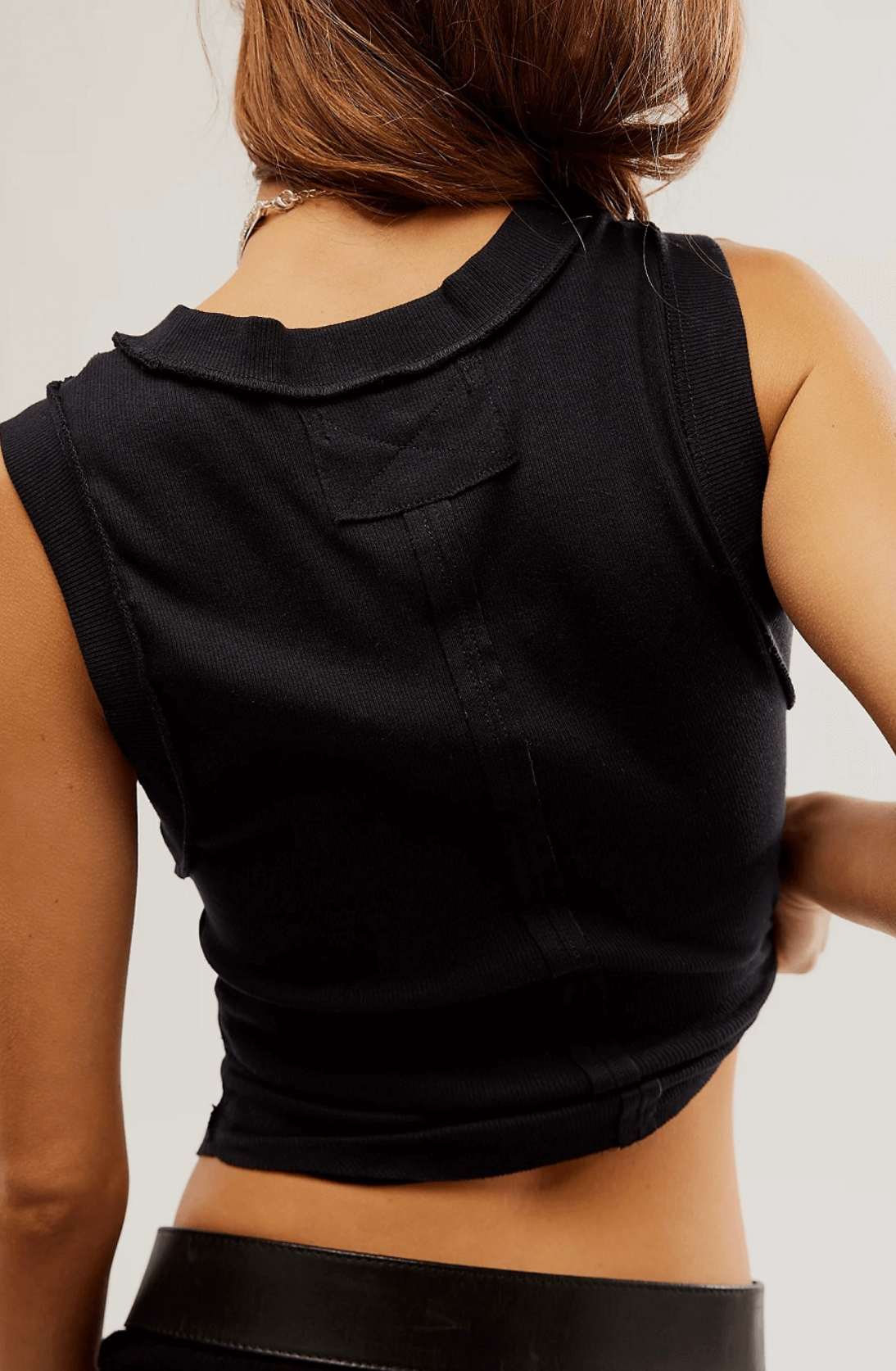 Black Ribbed Tank Top