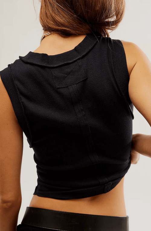 Black Ribbed Tank Top