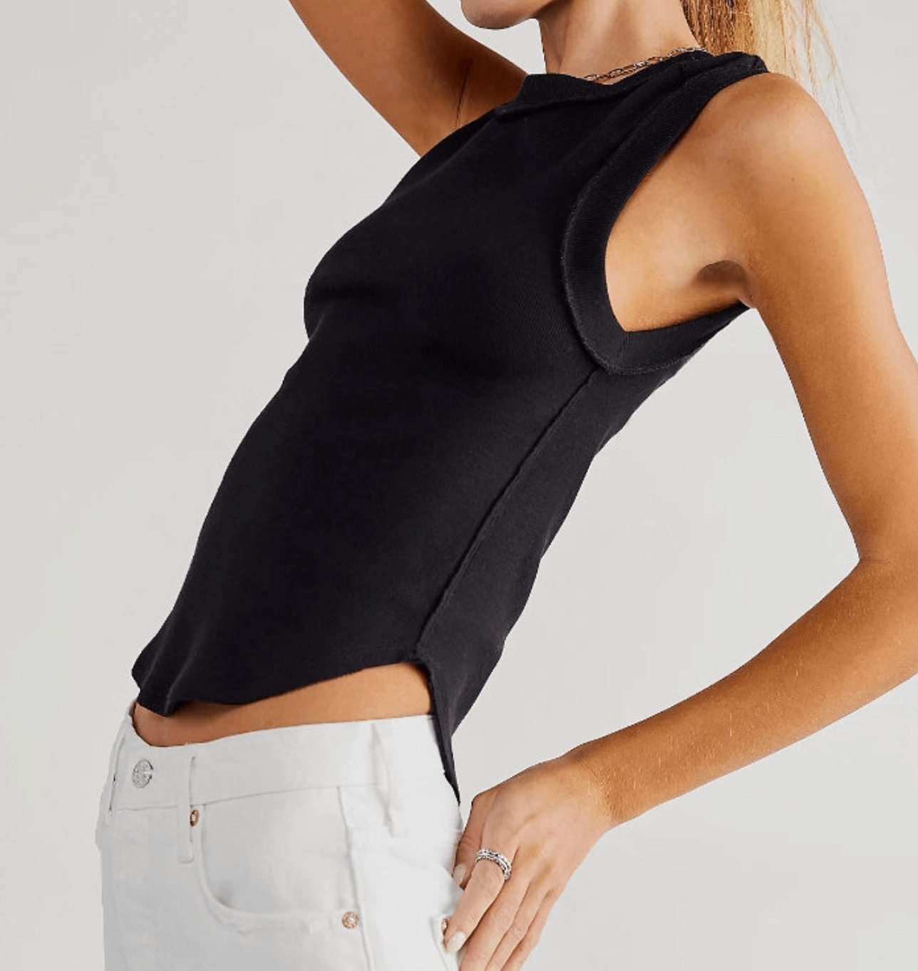 Black Ribbed Tank Top