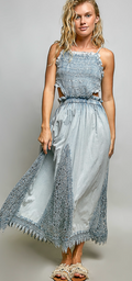 Denim Blue Open Back Dress