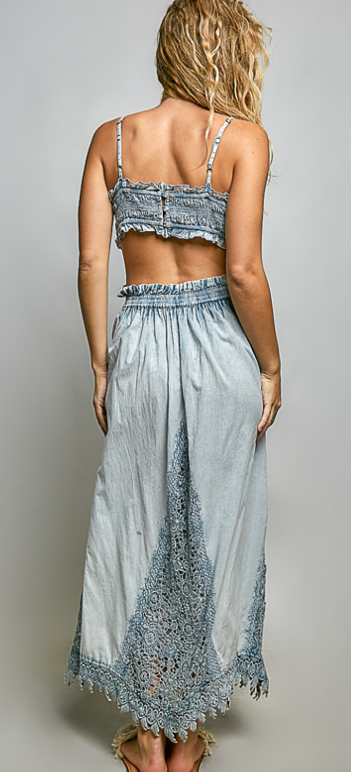 Denim Blue Open Back Dress