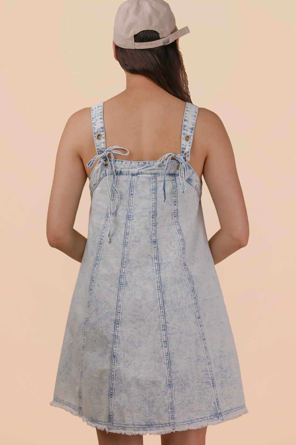 Lt Denim Dress with tie straps