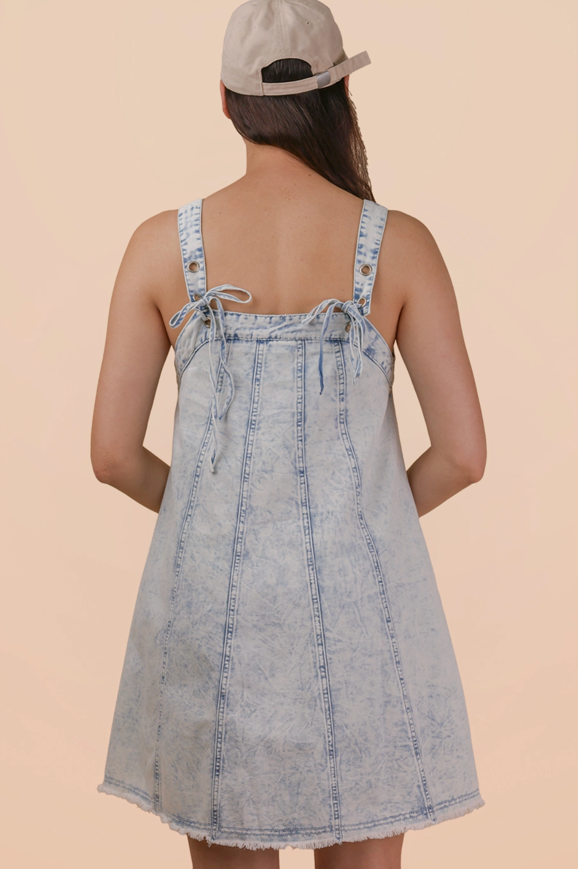 Lt Denim Dress with tie straps