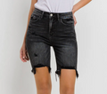 Super High Rise Black Bermuda Shorts T5469
