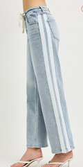 SLOUCHY DRAWSTRING JEANS SIDE CONTRAST - PLUS
