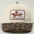 Cowboys Club Embroidered Patch Leopard Brim Trucker Hat