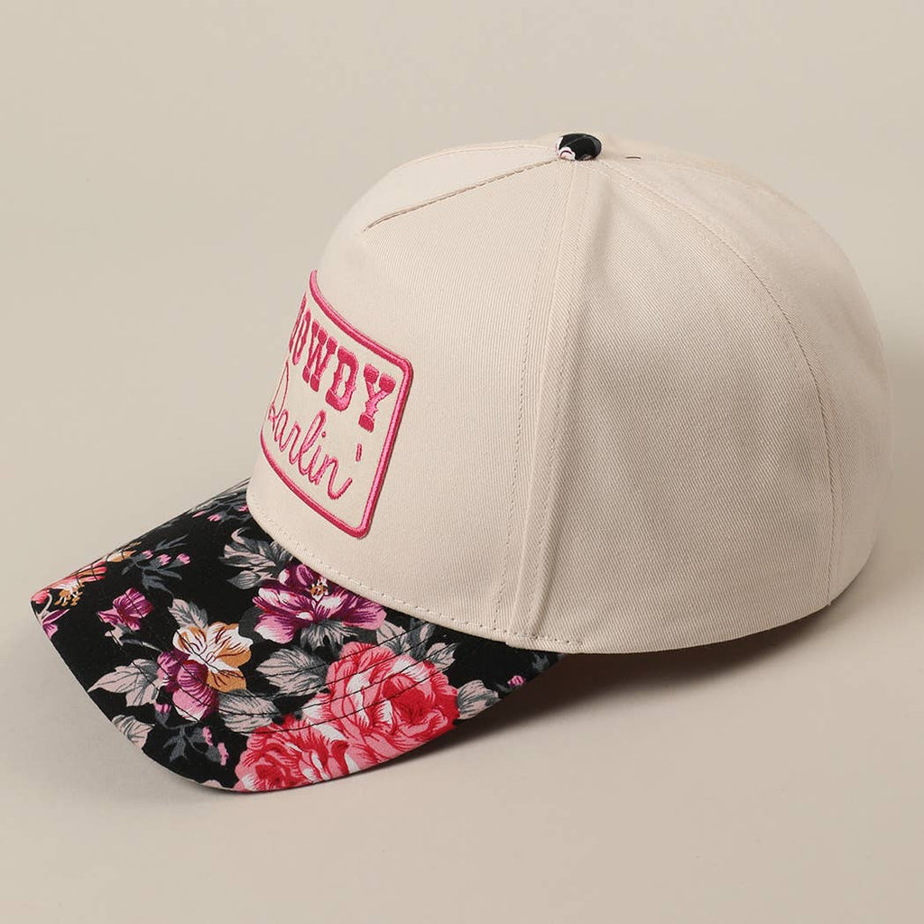 HOWDY Darlin' Embroidery Patch Floral Two-Tone Hat