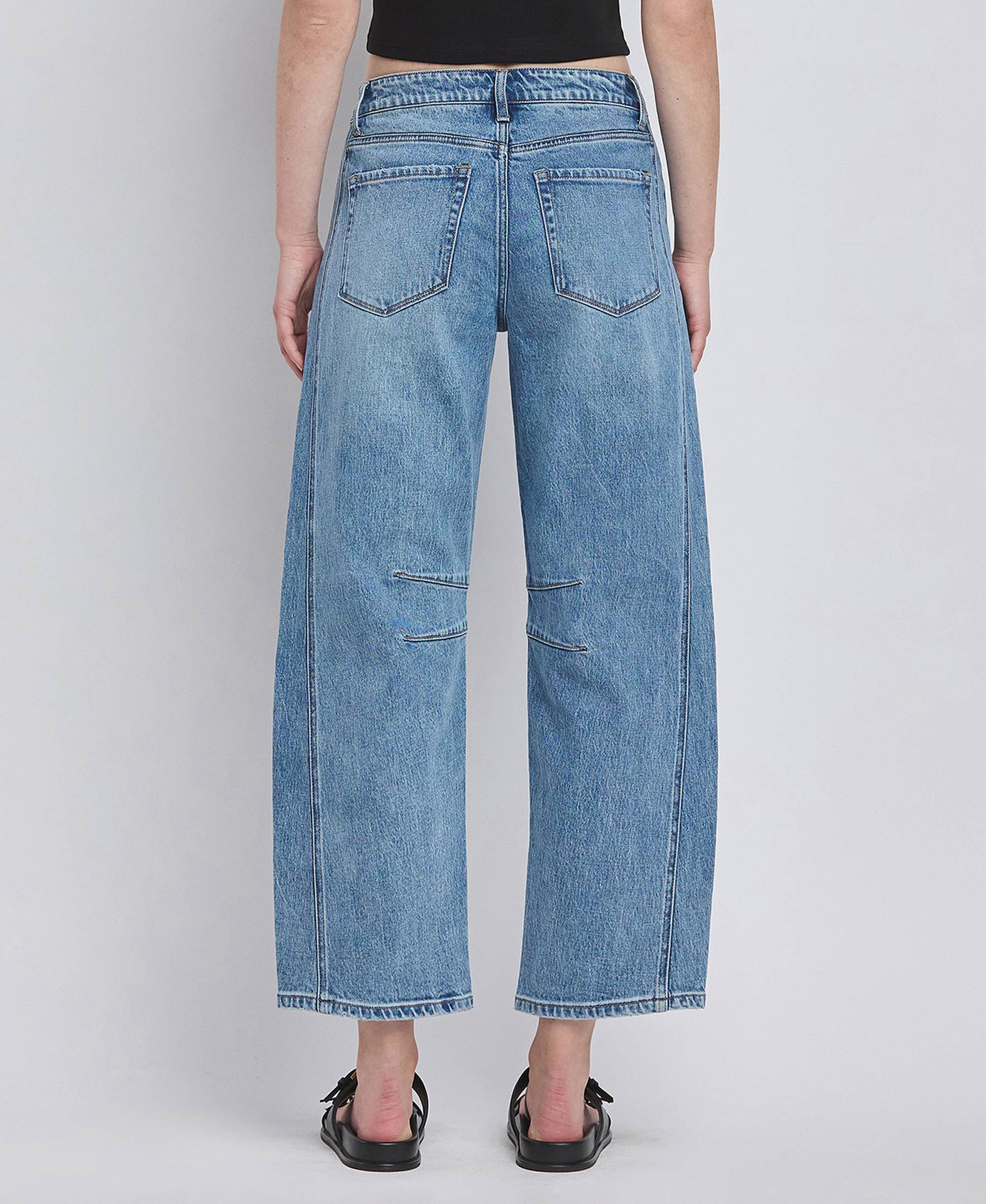 *HIGH RISE DART STRUCTURED FIT BARREL LEG JEANS JUNE 1-3