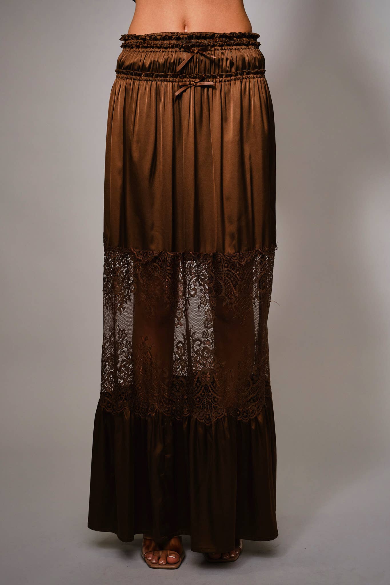 Satin Lace Insert Maxi