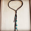 Leather Lasso Necklace with Turquoise Accents
