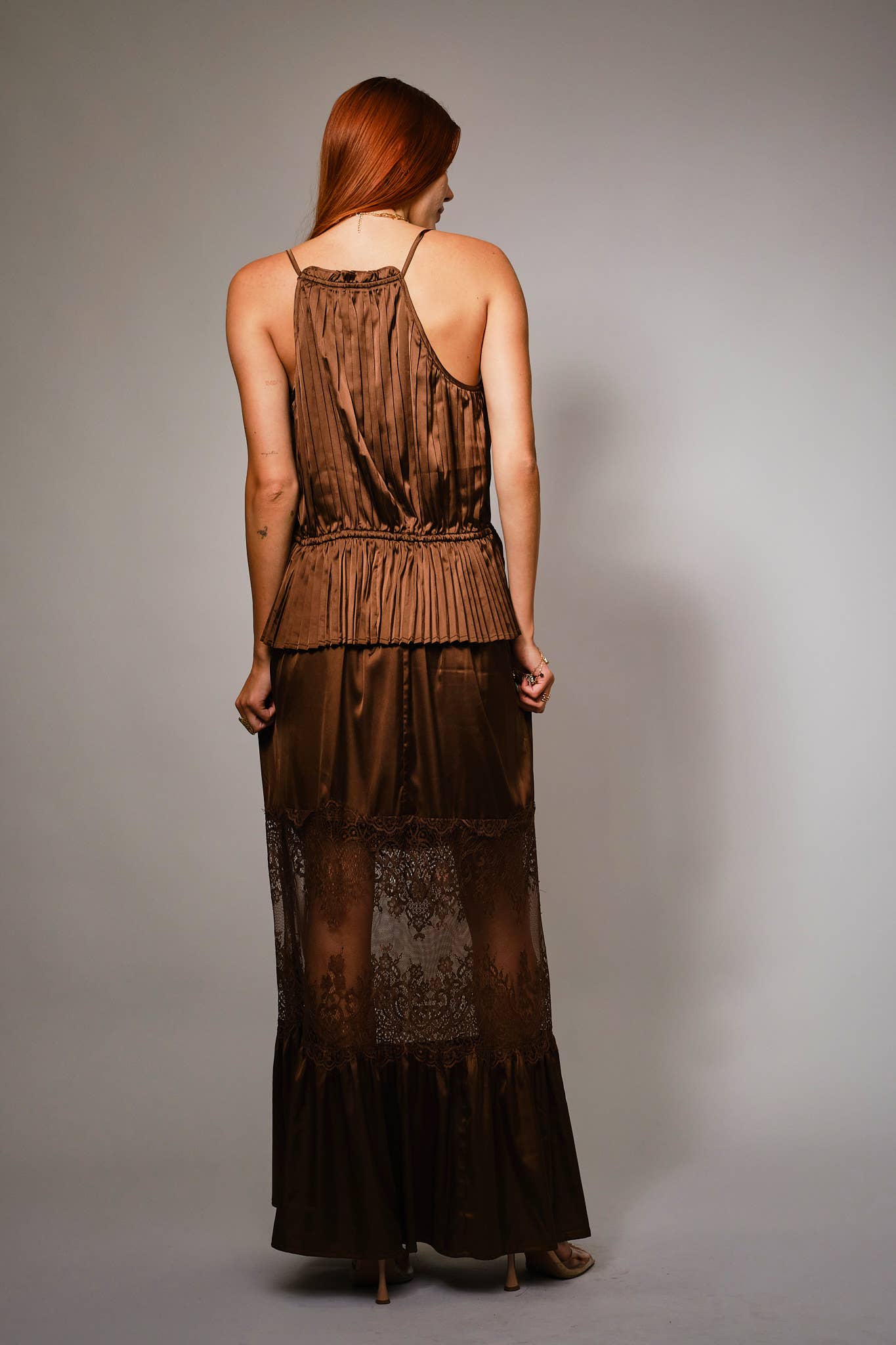 Satin Lace Insert Maxi
