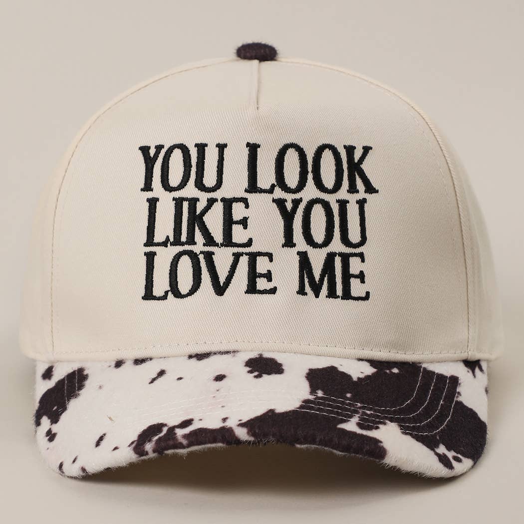 You Look Like You Love Me Embroidered Animal Print Trucker