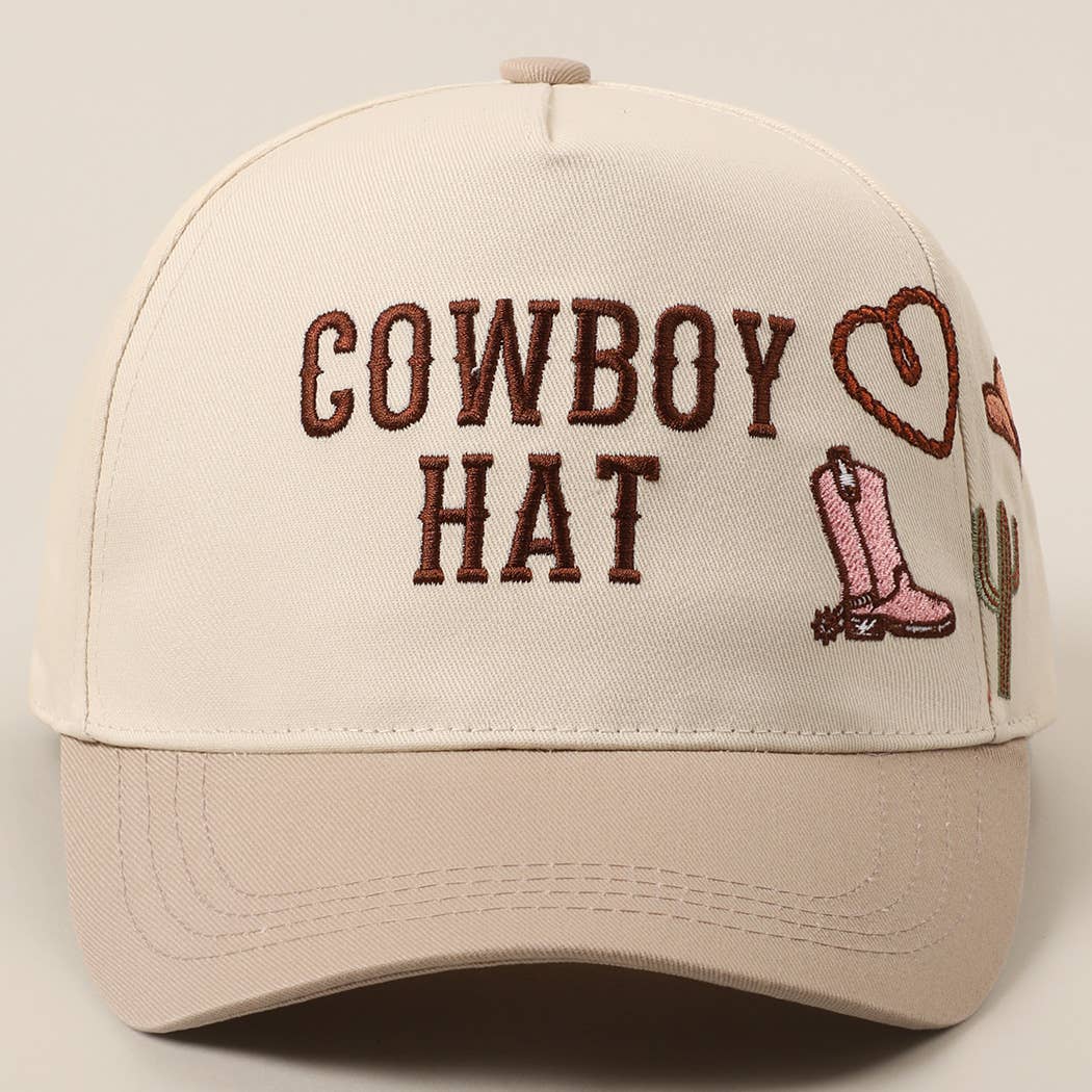 Cowboy Hat Cactus Heart Embroidery Trucker Hat