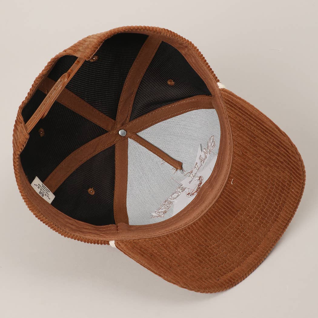 Small Town Cowgirl Corduroy Rope Trucker Hat