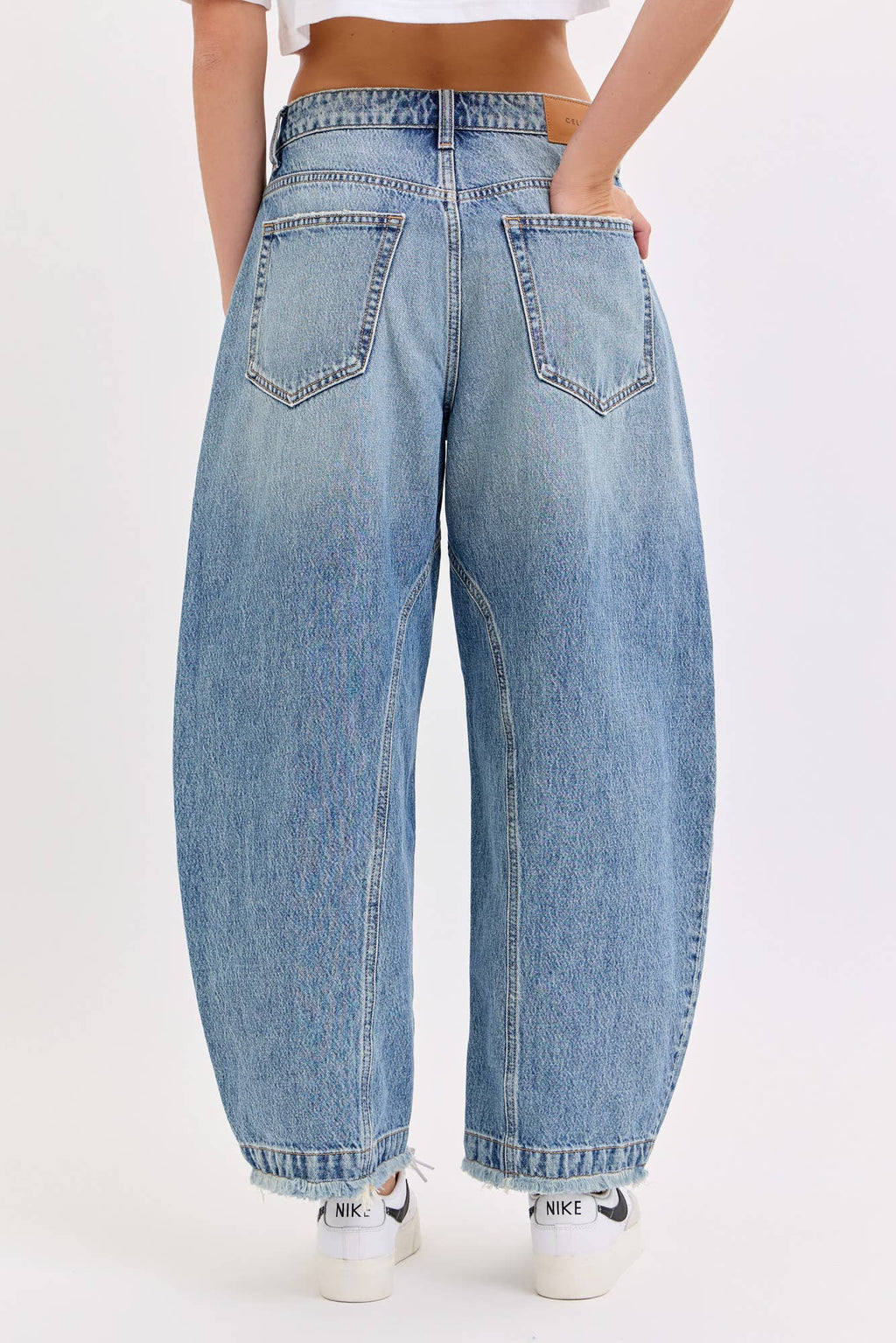 Mid Rise Barrel Leg with Seam Details Cello Jean - WV79880BR-M