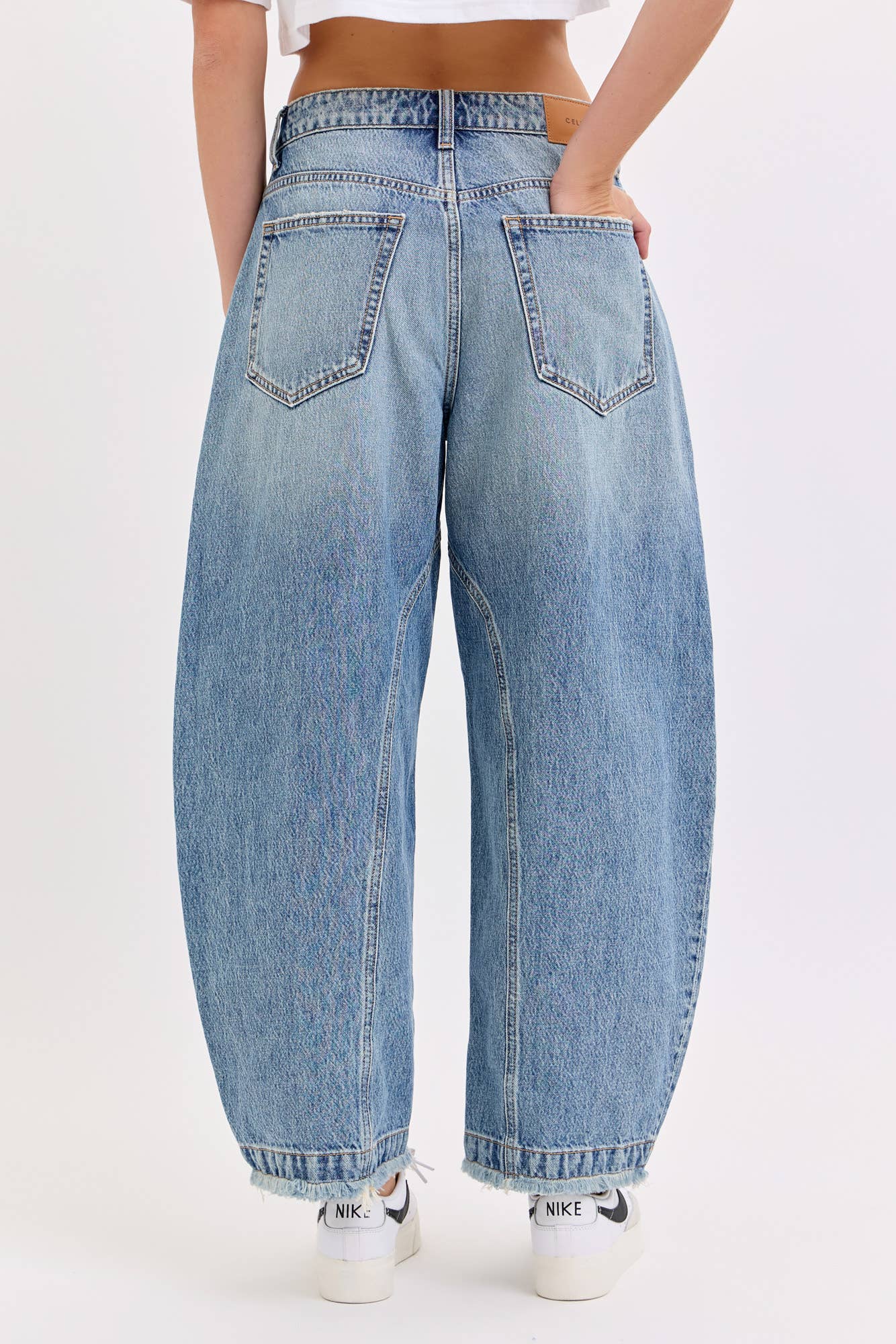 Mid Rise Barrel Leg with Seam Details Cello Jean - WV79880BR-M