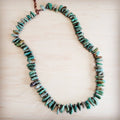Natural Turquoise Stacked Stone Necklace Matinee Length