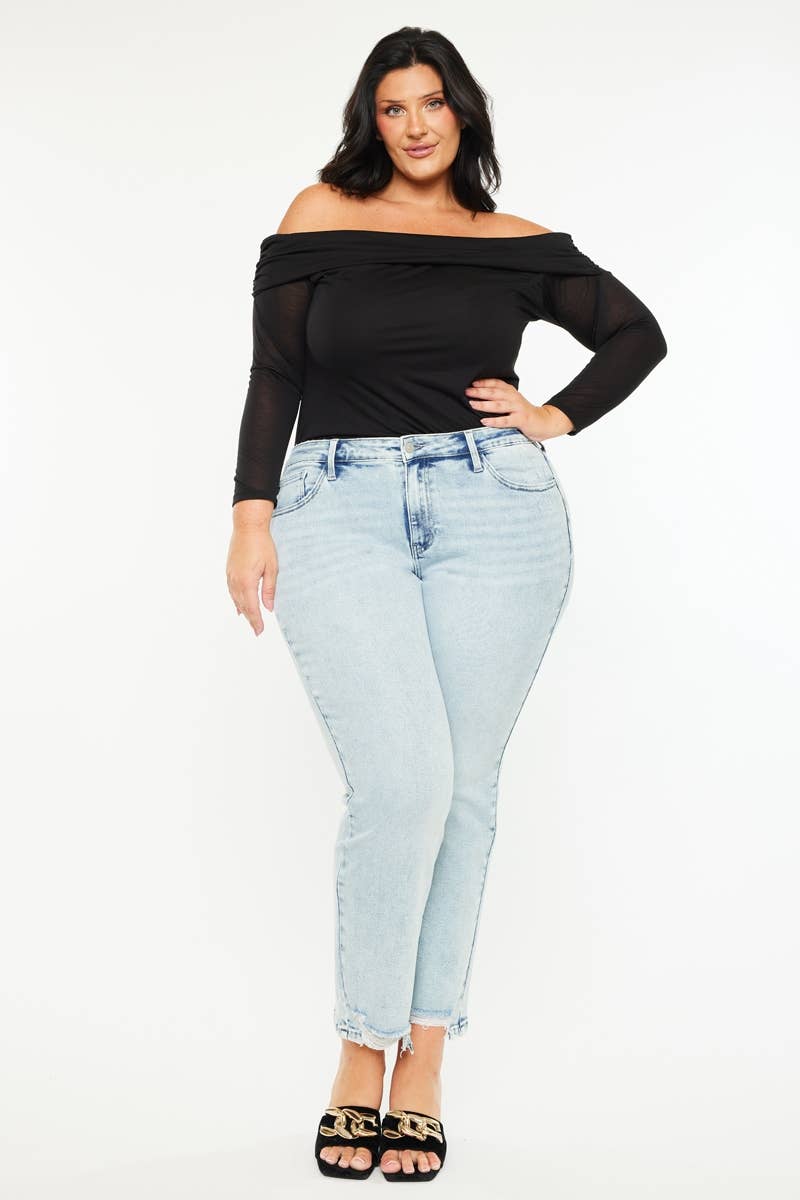 Kan Can Mid Rise Crop Straight Plus KC20063-Plus