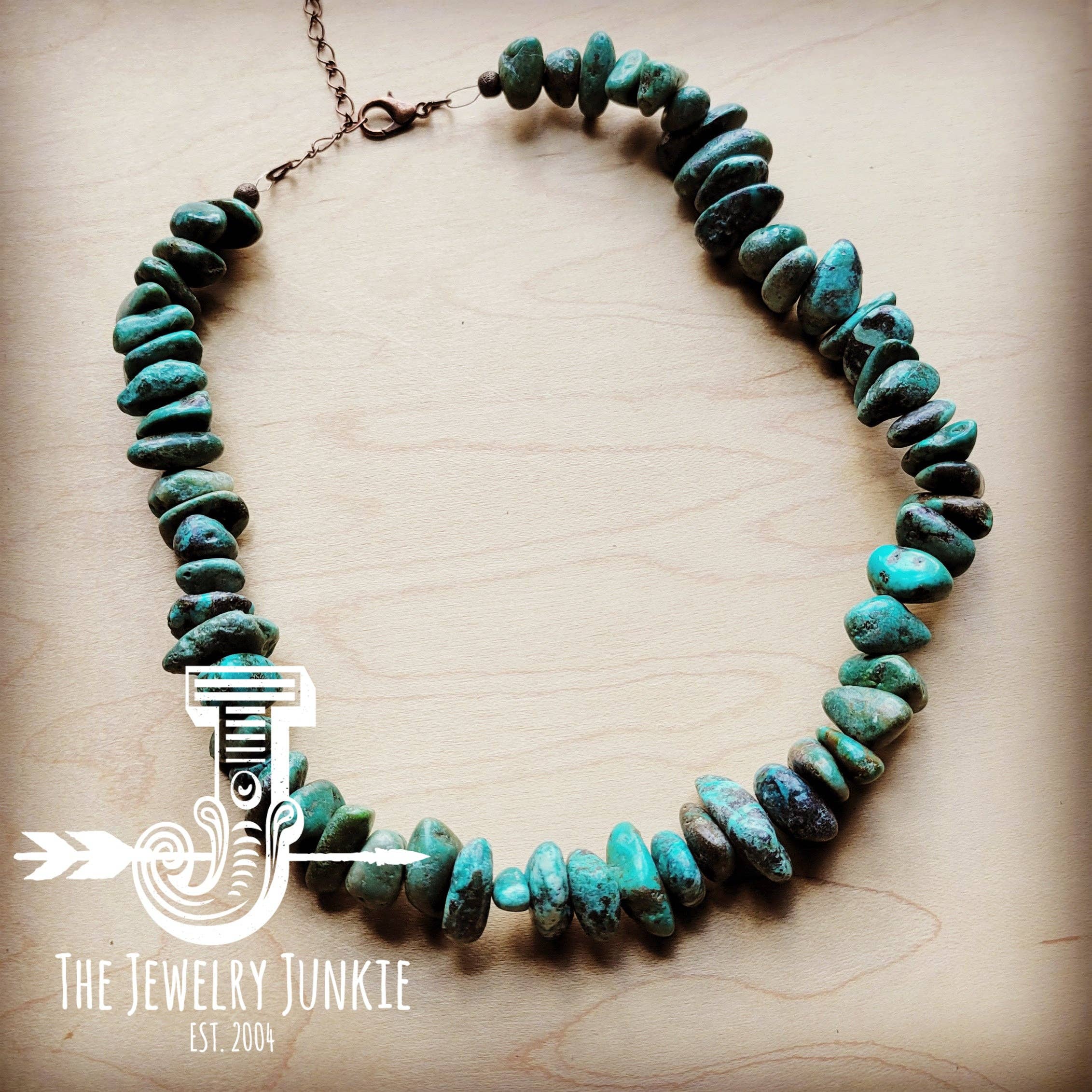 Chunky Genuine Natural Turquoise Beaded Collar Necklace 245b